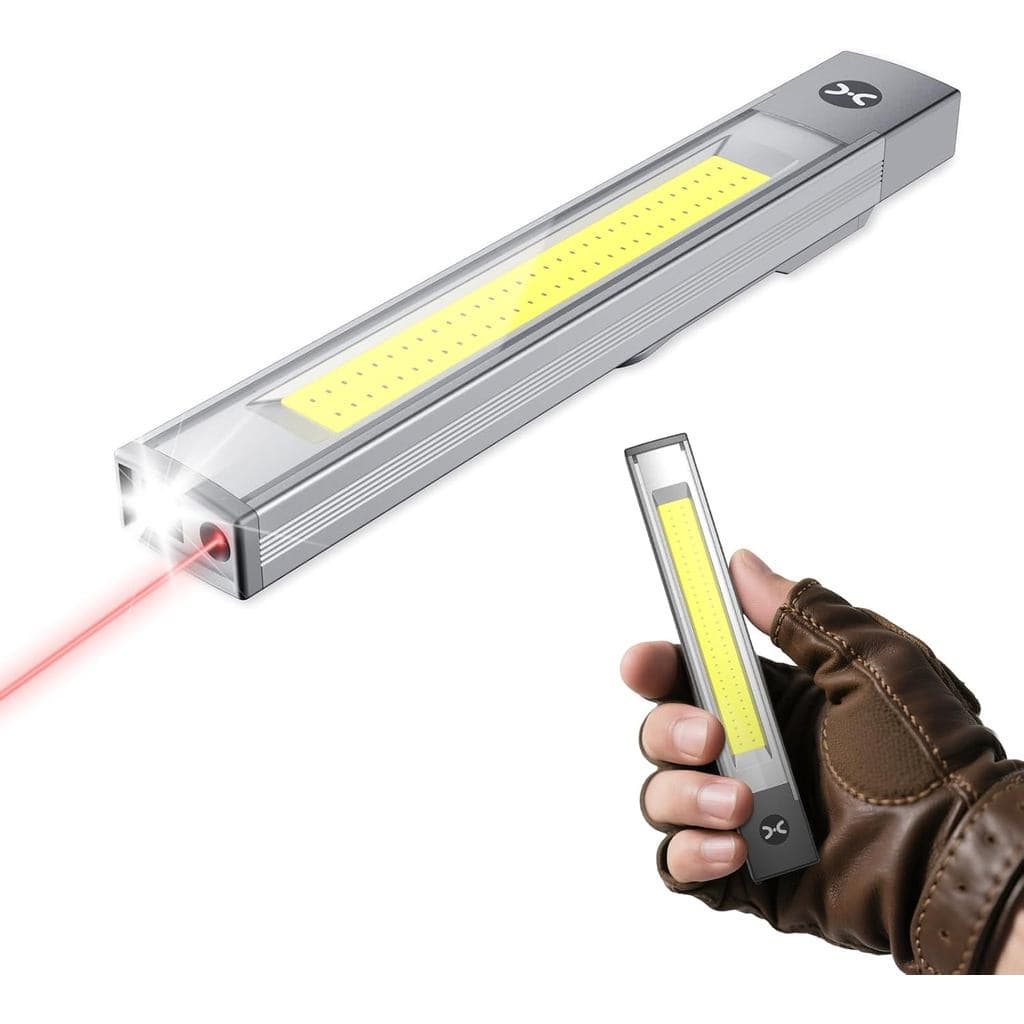 Lanterna de Trabalho LED Magnética, Lanterna Recarregável, 6 Modos, Lanterna Portátil Plana com Clipe, Luzes de Bolso IP