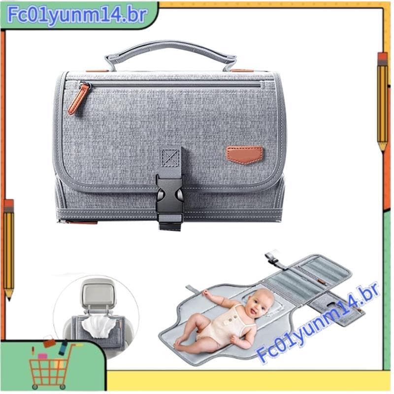 Almofada Portátil Para Troca De Fraldas Bebês , Removível Viagem Com Bolso Lenços Umedecidos , Presentes Chá De Bebê