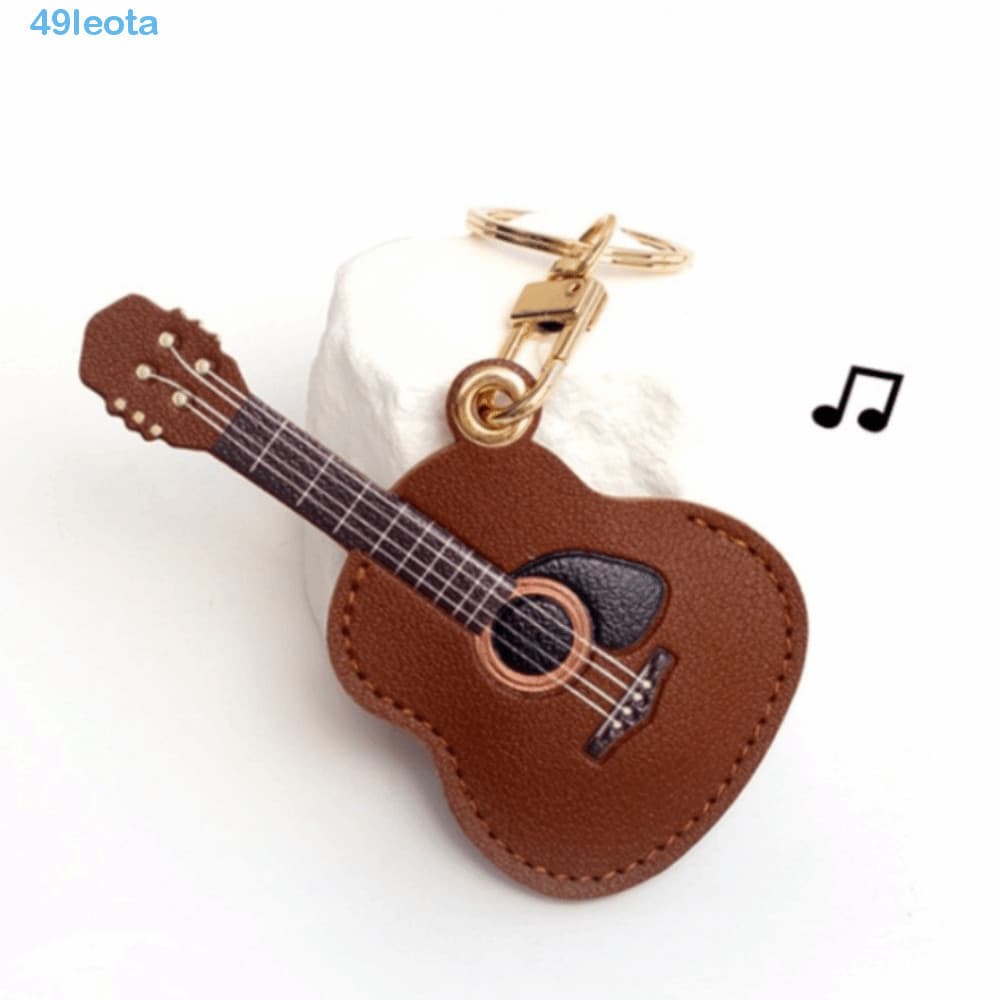 LEOTA Chaveiro Com Pingente De Guitarra , Capa Protetora De Couro PU Suporte Para Cartão De Acesso Etiqueta Multifuncion