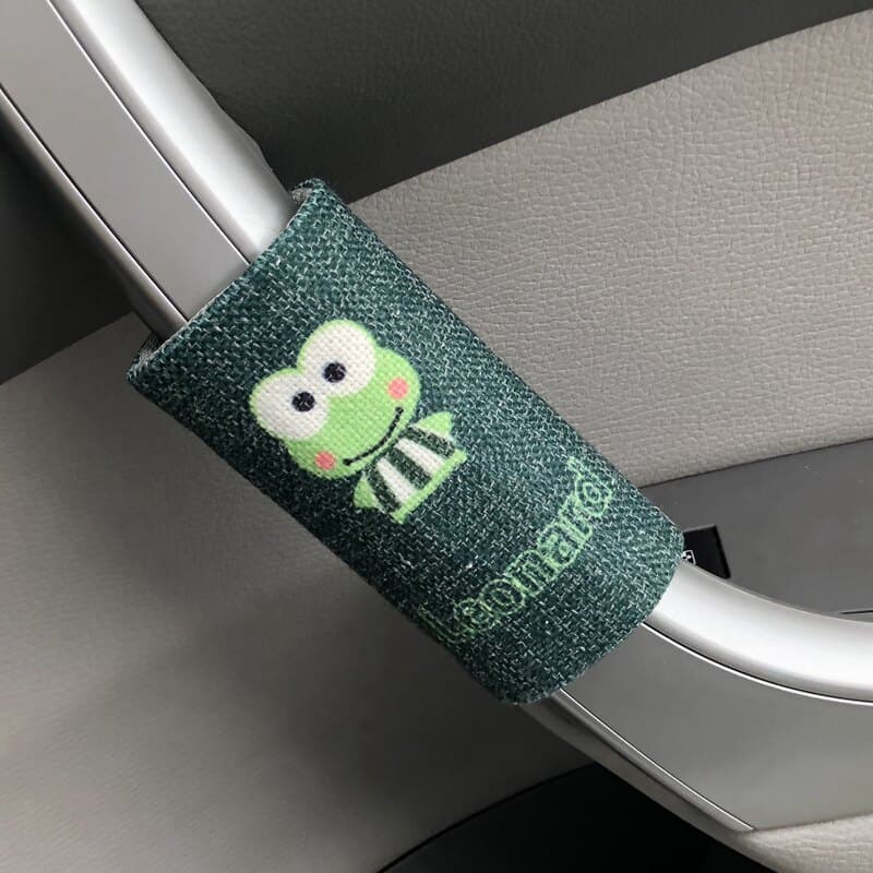 Luvas de puxar porta de carro dos desenhos animados bonito feminino lidar com luvas capa protetora sapo de olhos grandes