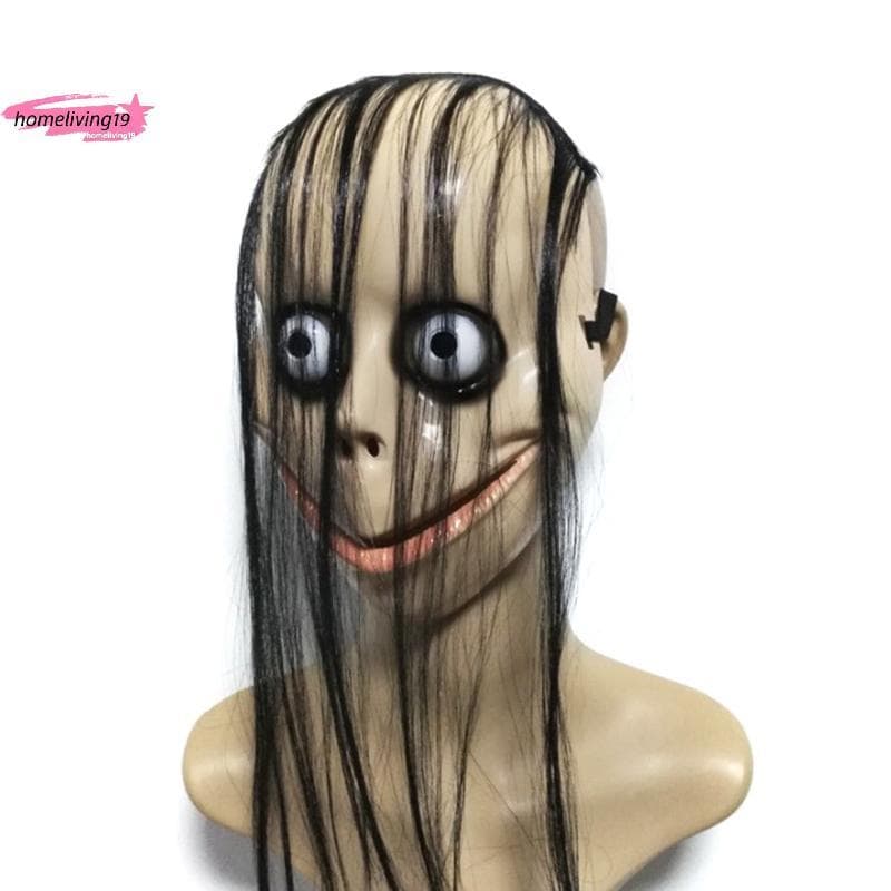 HOM Novo Halloween Horror Com Cabelo Longo MO Máscara Engraçada Boca Em Forma De V Quente