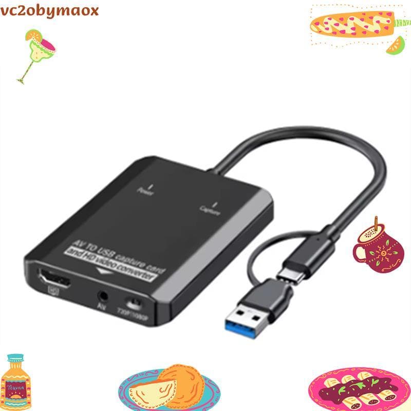 Para Conversor Digital Adaptador HDTV Placa De Captura De Vídeo USB VCR/AV/PS2/vc2obymaox.br