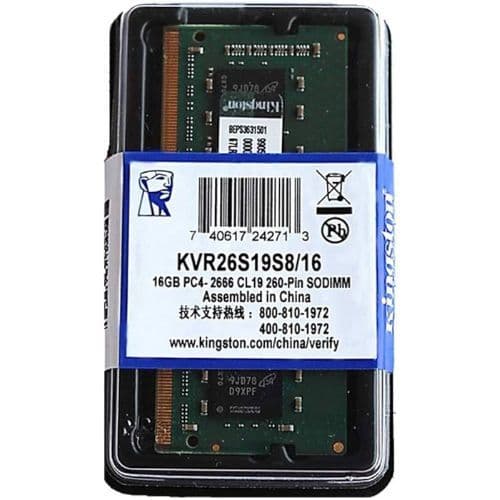 Memoria 16gb P/ Notebook Kingston Ddr4 2666mhz Kvr26s19s8/16