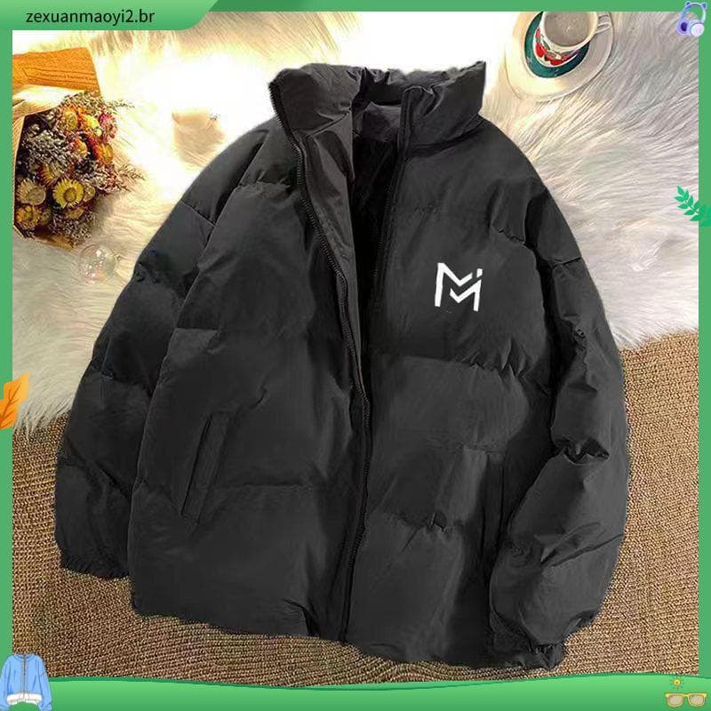 Inverno novo estilo gola alta algodão acolchoado jaqueta casaco à prova de frio quente engrossado curto algodão acolcho