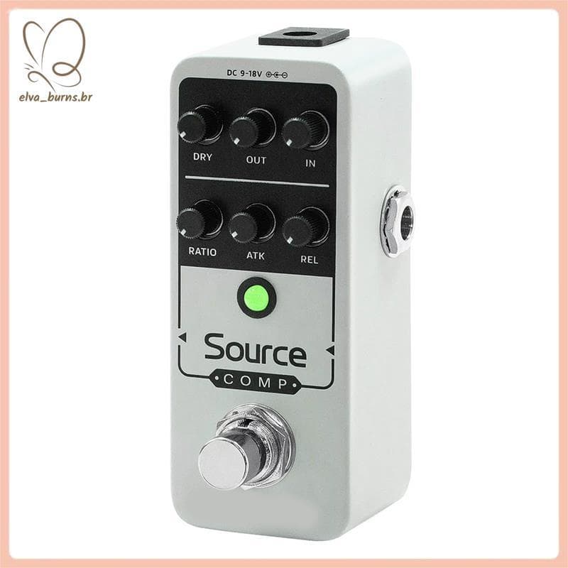 [elva_burns.br] QSS-27 1176 Studio Compressor Pedal De Efeitos De Guitarra Fonte Analógica Com Buffer