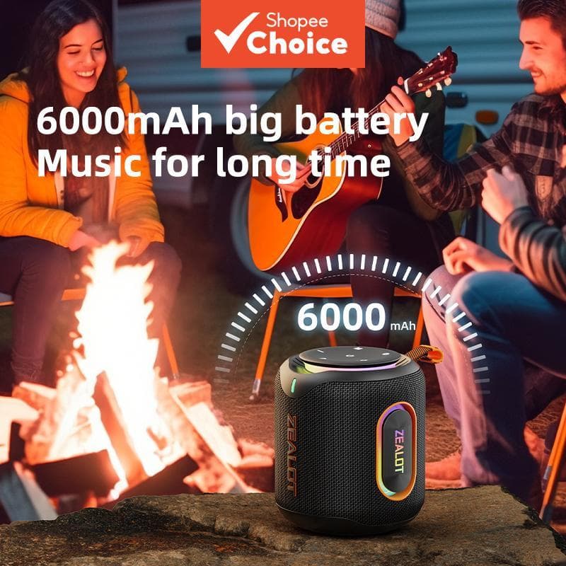 ZEALOT M1 Caixa de Som Bluetooth Portátil 30W Áudio de Alta Fidelidade IPX6 à Prova d'Água Relógio Digital BT5.4