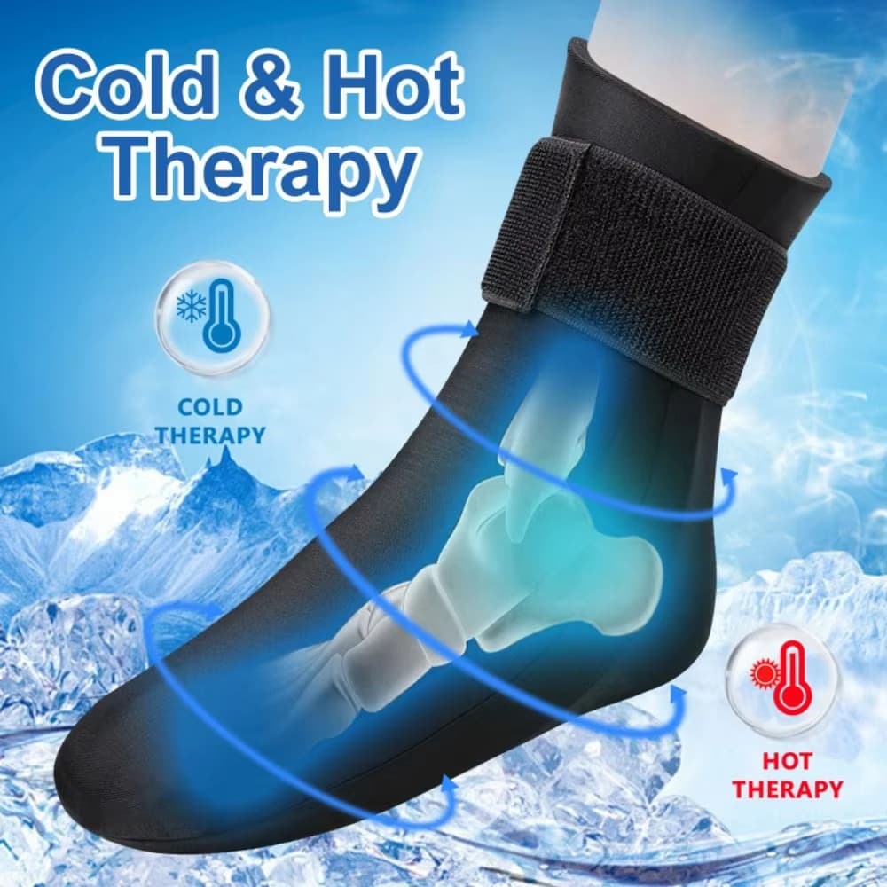 Compressa Quente E Fria Reutilizável , Manga De Gelo Para Pés , Tecido De Gel Sólido De Alta Elasticidade , Envoltório N