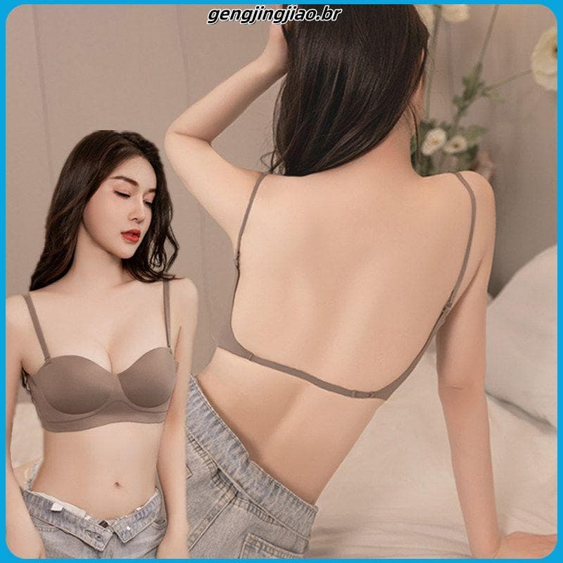 Sem costura meia xícara linda roupa interior feminina verão estilo fino reunindo seios pequenos mostrando seios grandes