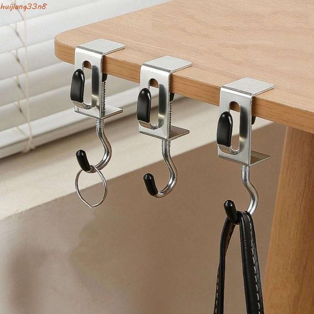 HUIJIANG 2 Pcs Gancho De Borda De Mesa Ajustável , Duplo Destacável Sem Perfuração , Removível