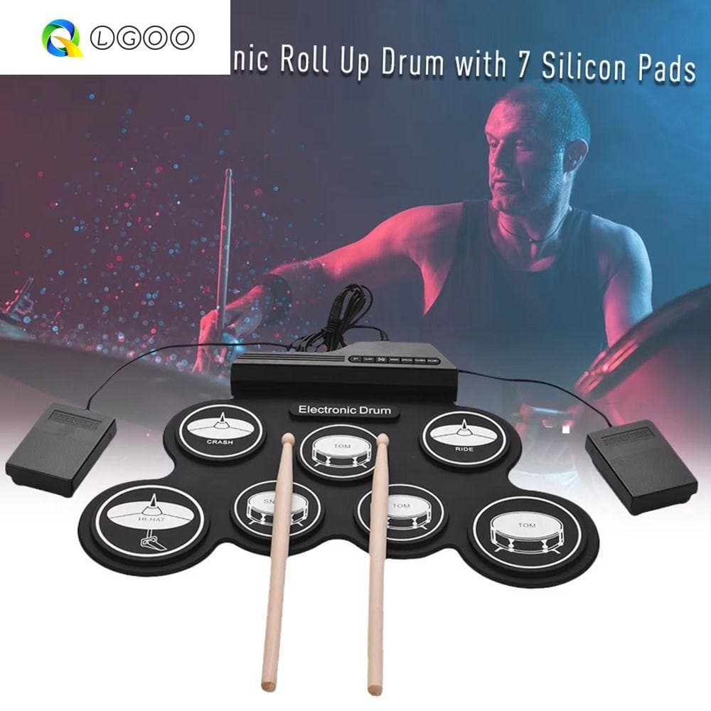 Conjunto De Bateria Eletrônica LGOO 1 Caixa , USB Com Padrão De Efeito Sonoro Tambor Eletrônico Portátil , Rolo Manual P
