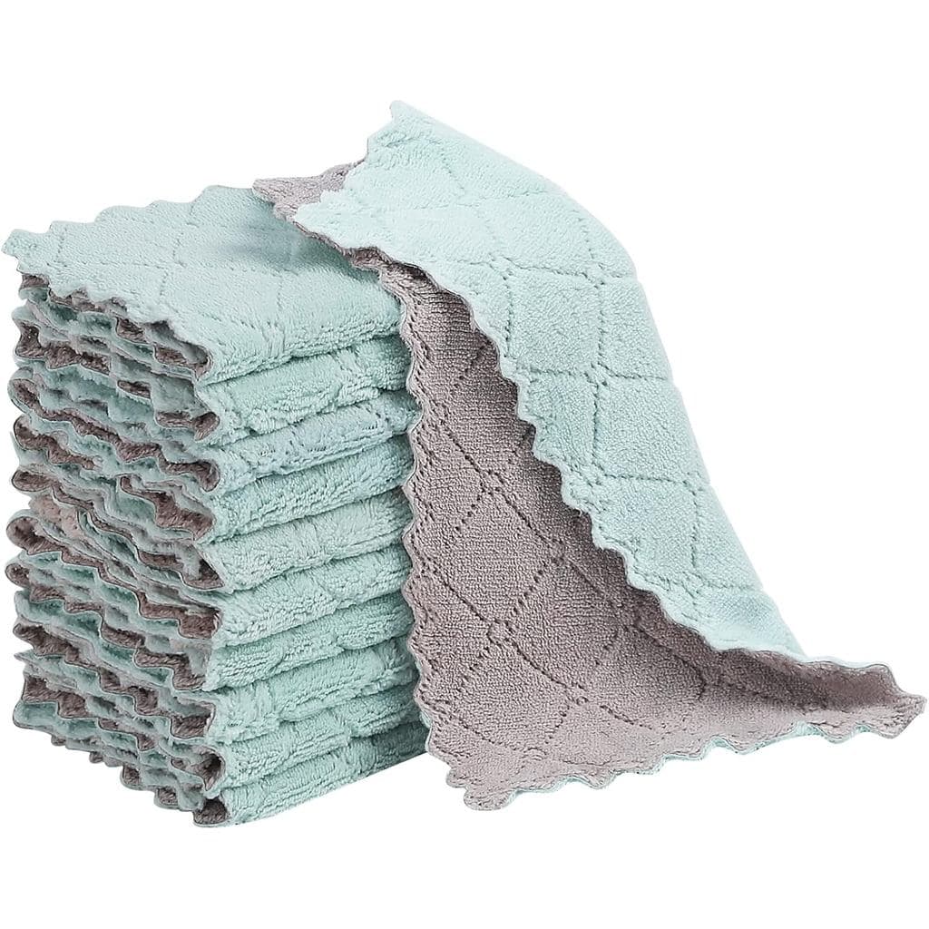 GADIEDIE Pacote com 10 Panos de Prato para Cozinha, Panos de Prato Super Absorventes de Tecido de Coral, Panos de Prato