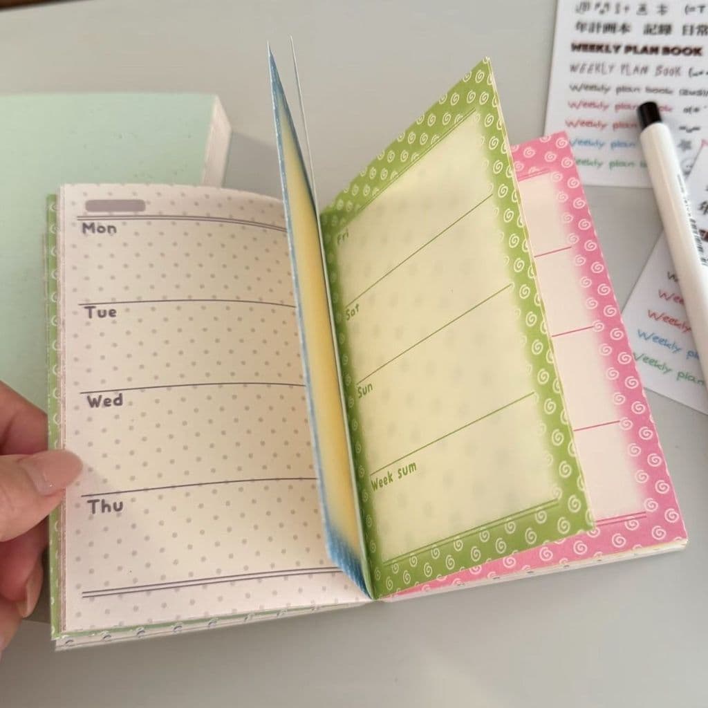 Milk Blue Data ilimitada A7 Plano semanal Agenda Livro de alto valor Várias cores Página interna Manual portátil Livro d
