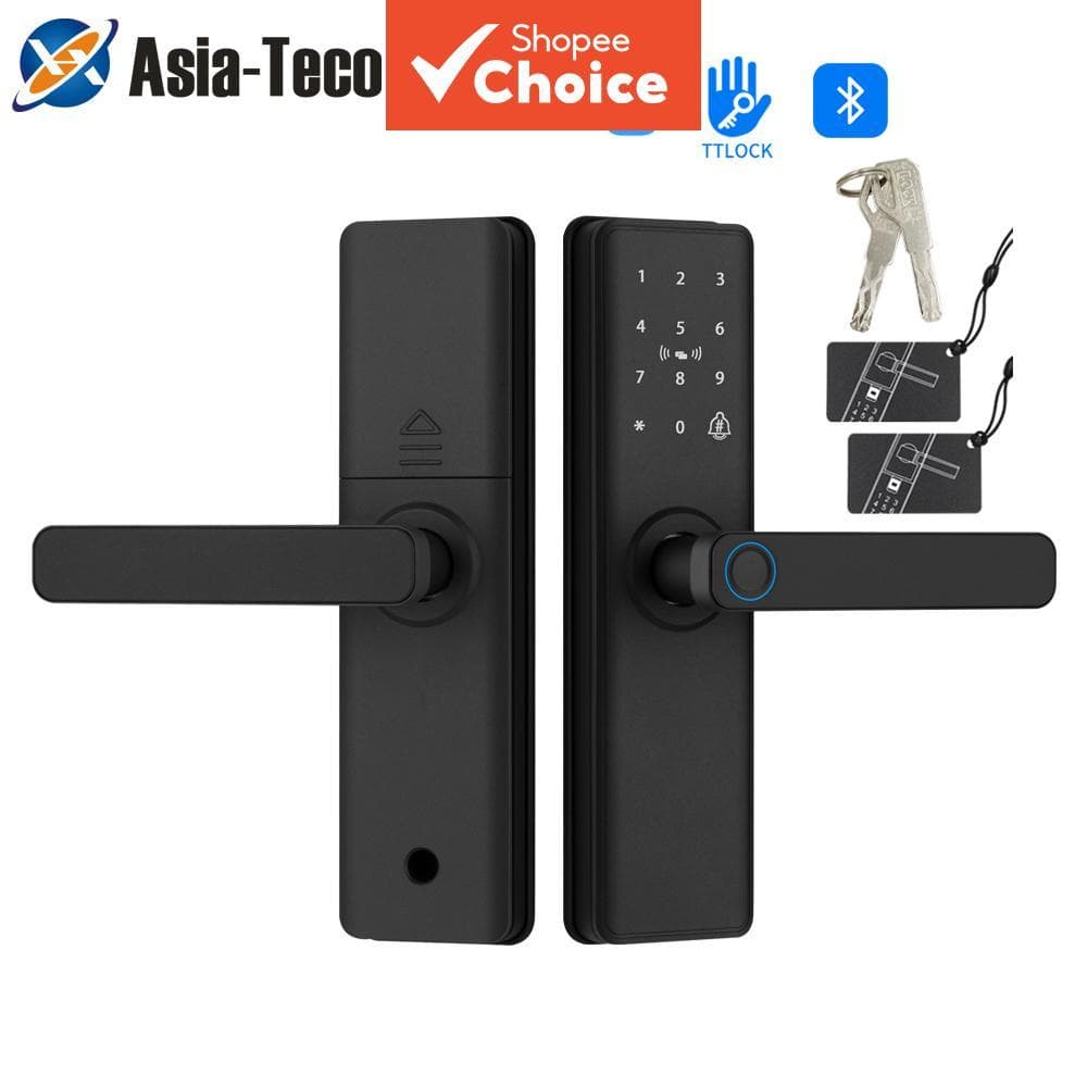 Fechadura De Porta De Segurança Inteligente WiFi Teclado De Impressão Digital Cartão RFID Hardware Aluguel Doméstico