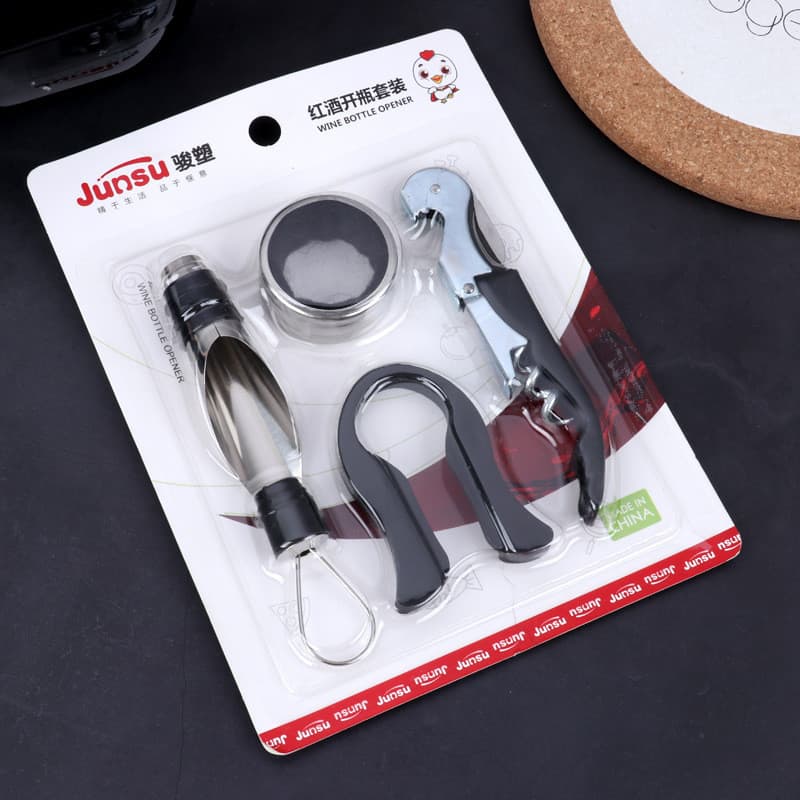 Conjunto de abridores de vinho para uso doméstico, conjunto de utensílios para vinho de cinco peças, abridor de garrafas