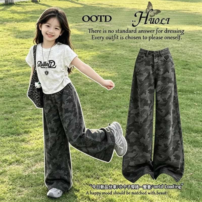 [Promoção de novo produto] Versão coreana Roupas infantis Meninas Terno de verão Top de meia manga Estilo coreano Um con