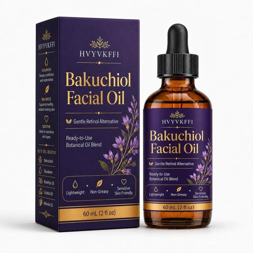 Bakuchiol Facial, Pronto para Usar, Alternativa ao Retinol com Esqualano, Rosa Mosqueta, Jojoba e Marula, Leve e Não Ole