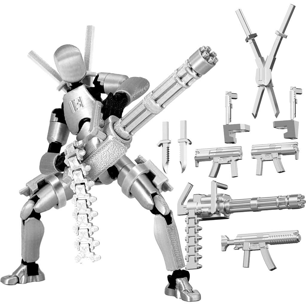 Conjunto de Figuras de Ação Gatling Gun Titan 13 [Montado], Figura de Ação Robô T Impressa em 3D, Boneco Articulado de B