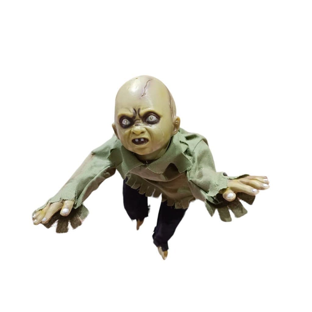 Zumbi Baby Rastejante Halloween Terror Sensor Movimento e Som