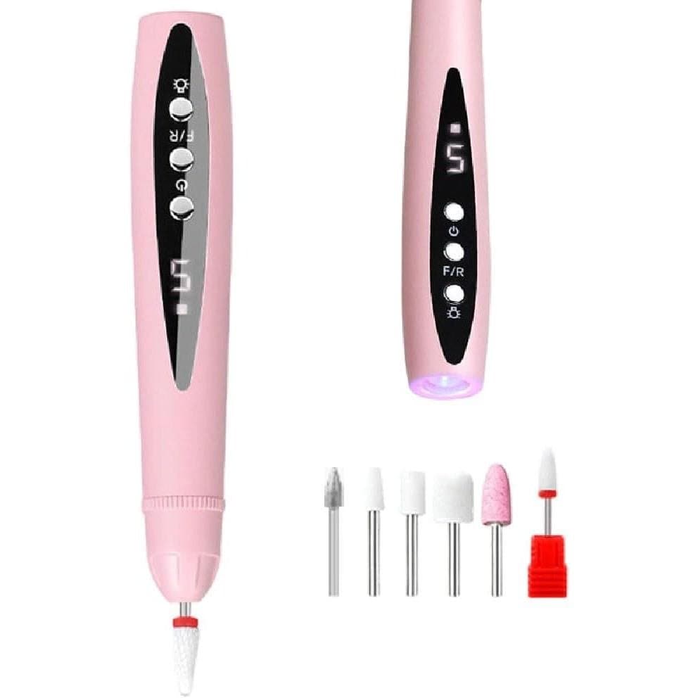 Lixadeira de Unhas Elétrica 2 em 1 com Luz UV para Gel, Polidor de Unhas Elétrico Sem Fio, Kit de Lixadeira de Unhas Elé