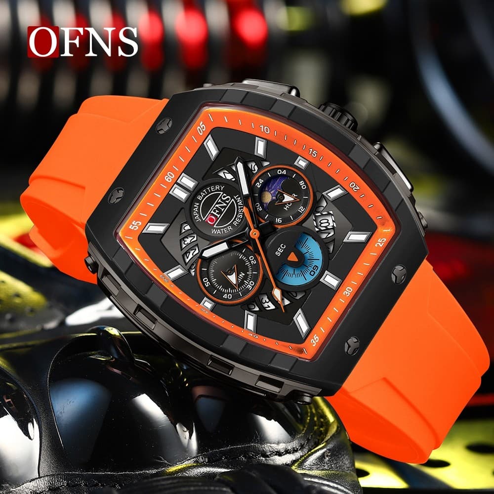 OFNS 1203 Relógio De Quartzo Masculino De Luxo Para Estudantes Esportivo Multifuncional-4