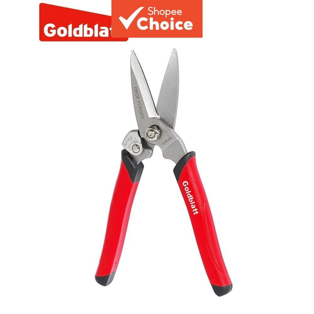 Goldblatt G08208 Tesoura multifuncional de corte, tesoura industrial, tesoura de ferro, de couro, de