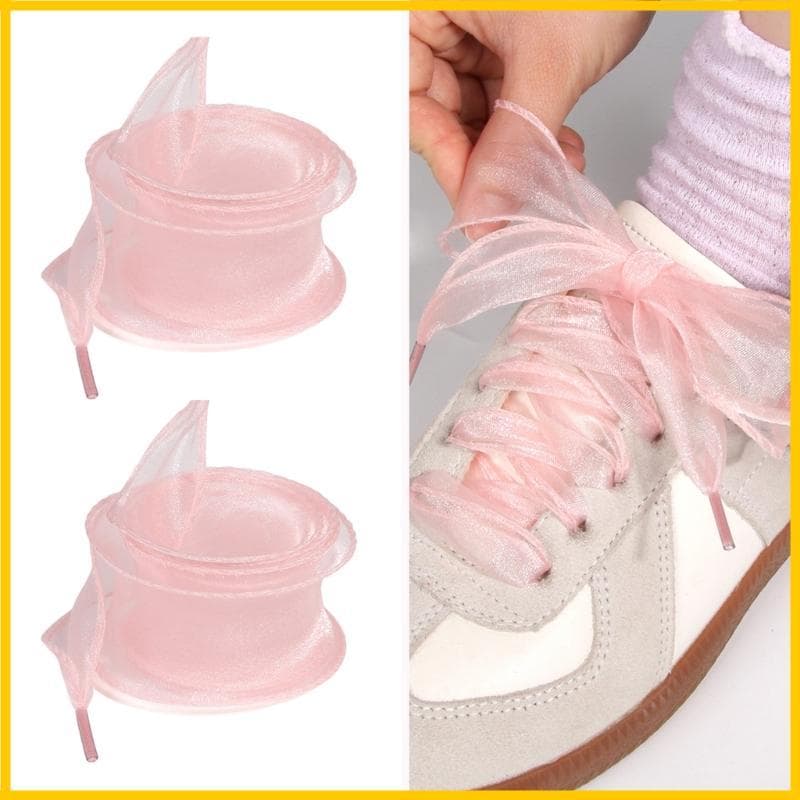 Cadarços Planos Largos Da Organza Do Tule Opção Múltipla Cor Das Bordas Reforçadas