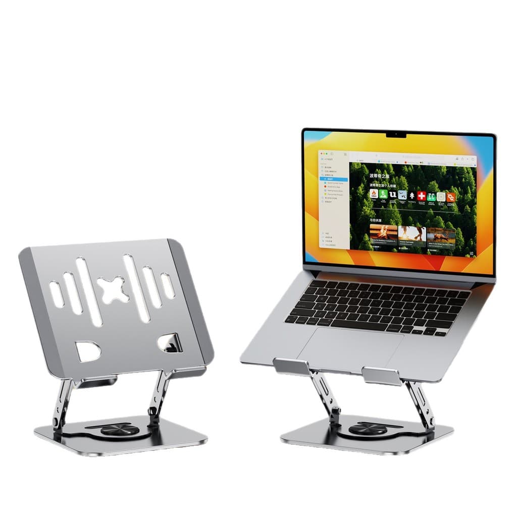 360 ° Suporte giratório para laptop com ajuste de altura, suporte para tablet, dissipação de calor e suporte de mesa par