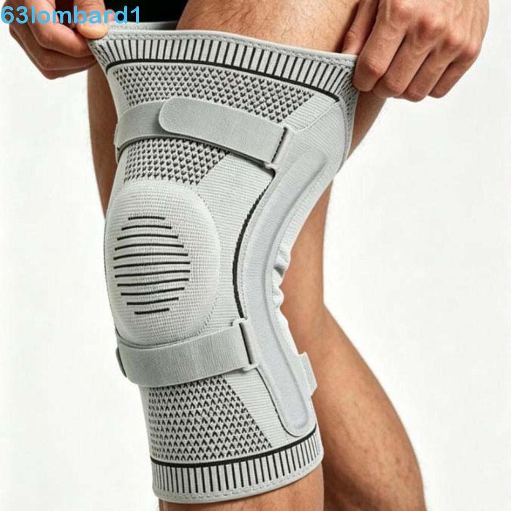 LOMBARD1 Joelheira De Nylon , Joelheiras Esportivas Com Alça Ajustável De Segurança , Cinta Elástica Respirável De Silic