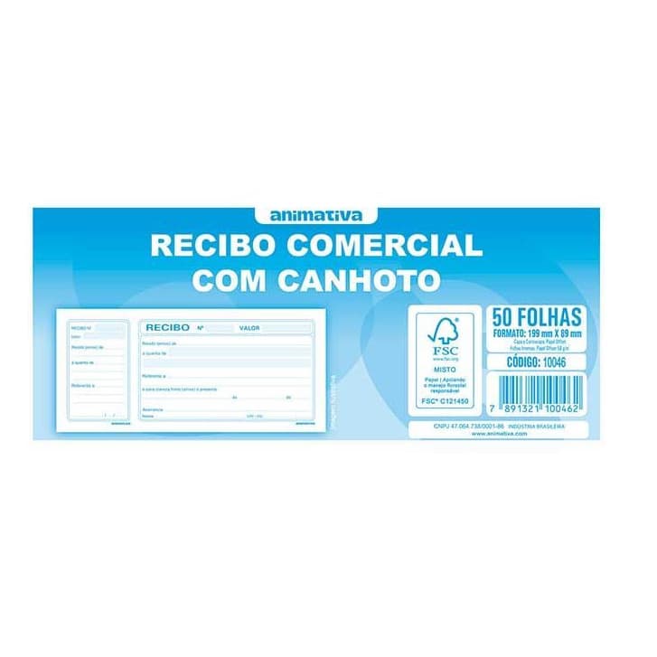 Kit 1 2 3 5 10 Bloco de Recibo Comercial Pagamento com Canhoto talões com 50 Fls Comércio Autônomos