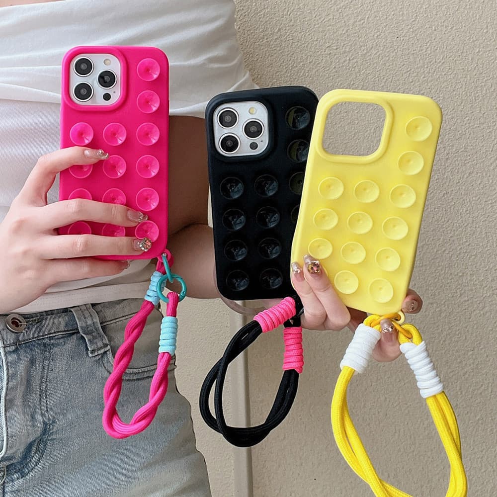 Cordão colorido para celular, estilo dopamina, com alça de pulso resistente, pingente universal, corrente para pendurar