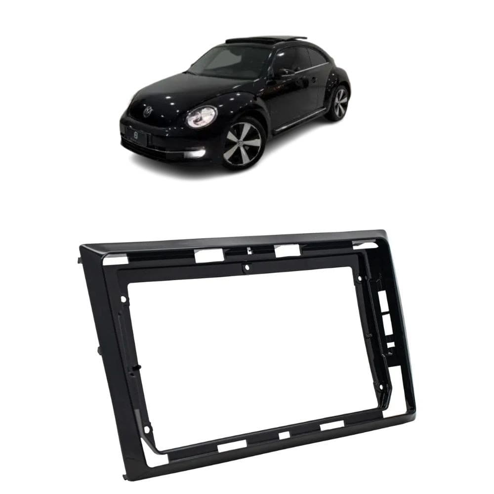 Moldura Painel 2Din 9" Vw Fusca 2011 a 2016 Black Piano