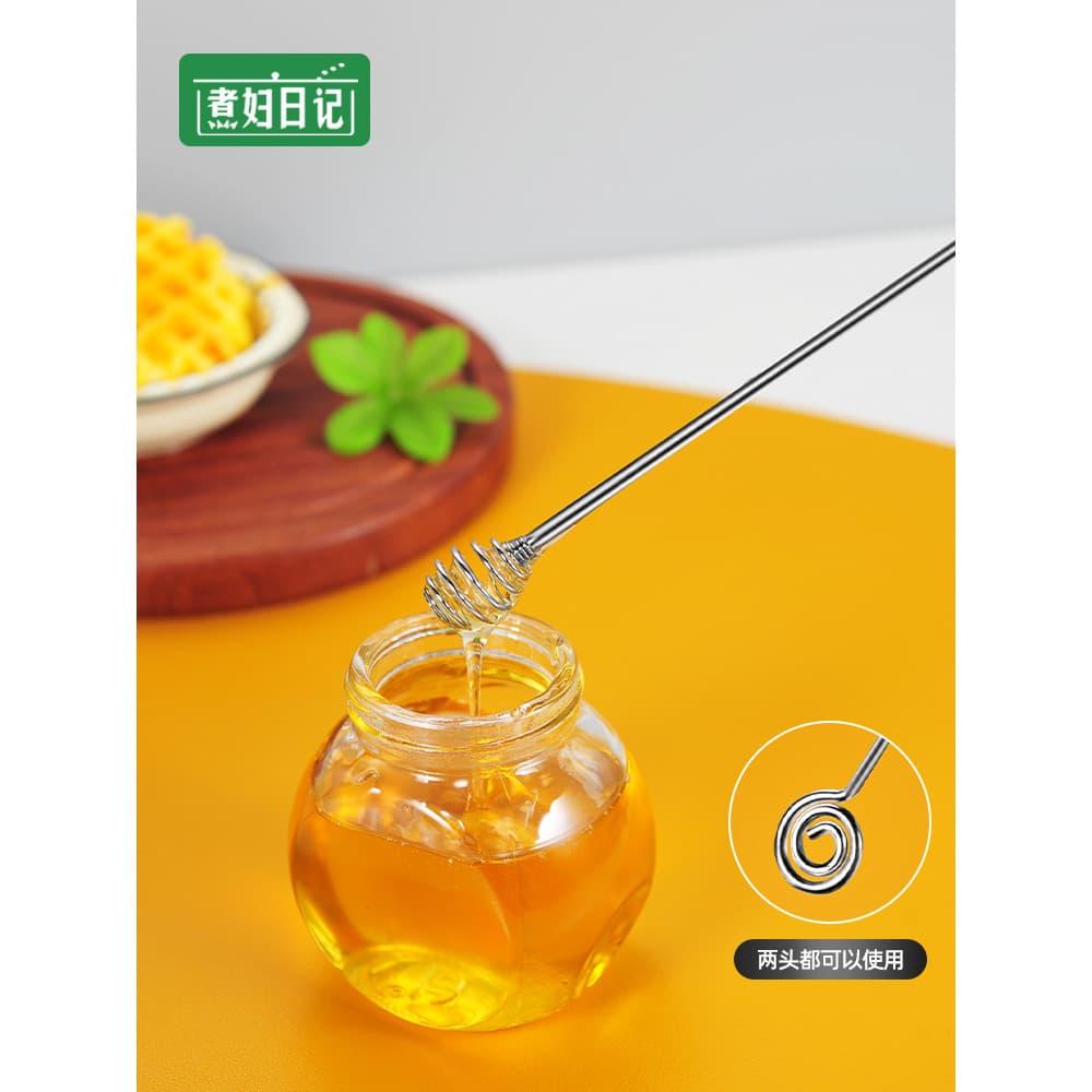 Vara de agitação vara de mel colher de mel pequena colher de agitação comercial aço inoxidável alça longa Handheld café
