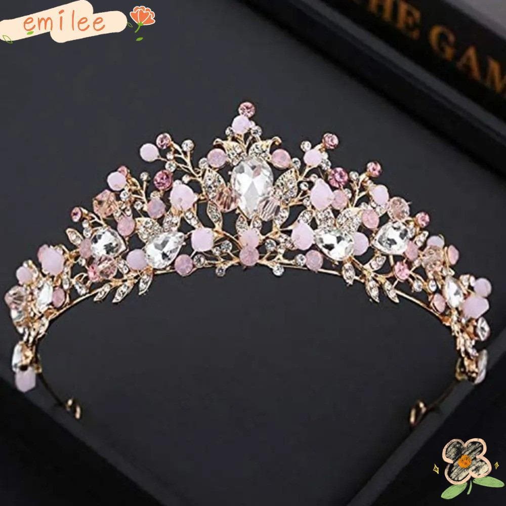 Coroa Infantil EMILEES, Tiara de Princesa para Casamento, Festa de Cristal, Fantasia C8CJ