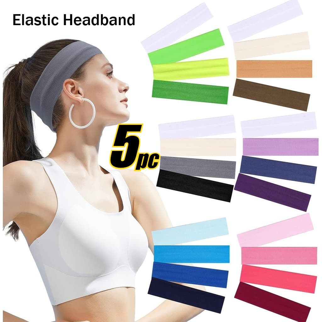 5 Pçs Moda Esportes Headwear Versão Coreana De Yoga Elástico Bandana Absorvente De Suor