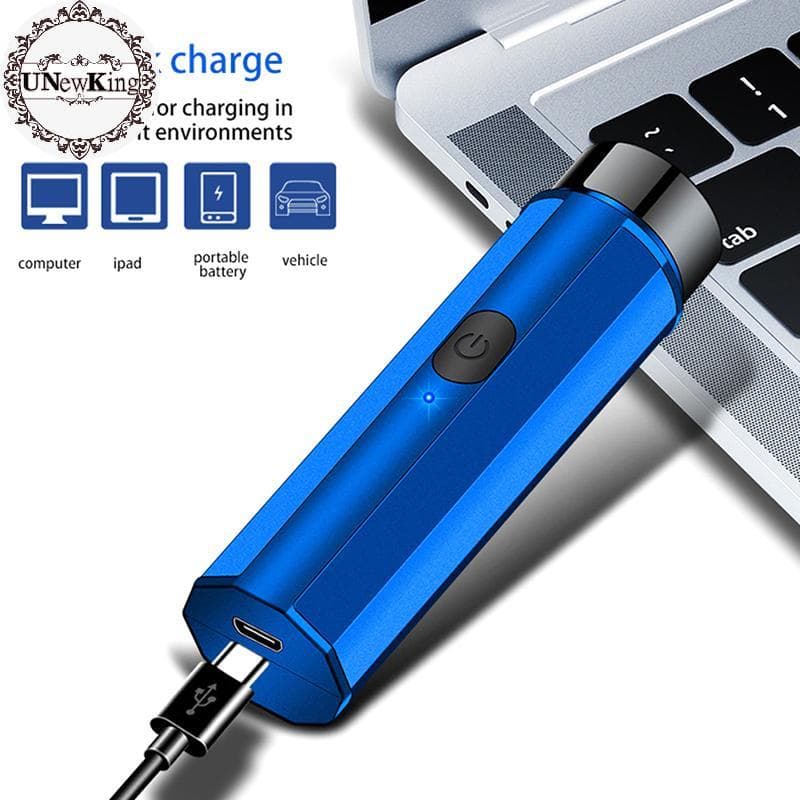 UNewKing 1Pc Mini Barbeador Elétrico Para Homens Portátil Navalha Elétrica Faca De Barba USB Barbeadores Rosto Corpo Máq