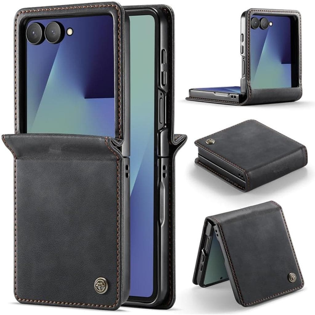 Capa De Couro PU Para Samsung Galaxy Z Flip 7 Com Proteção De Dobradiça , À Prova De Choque/8