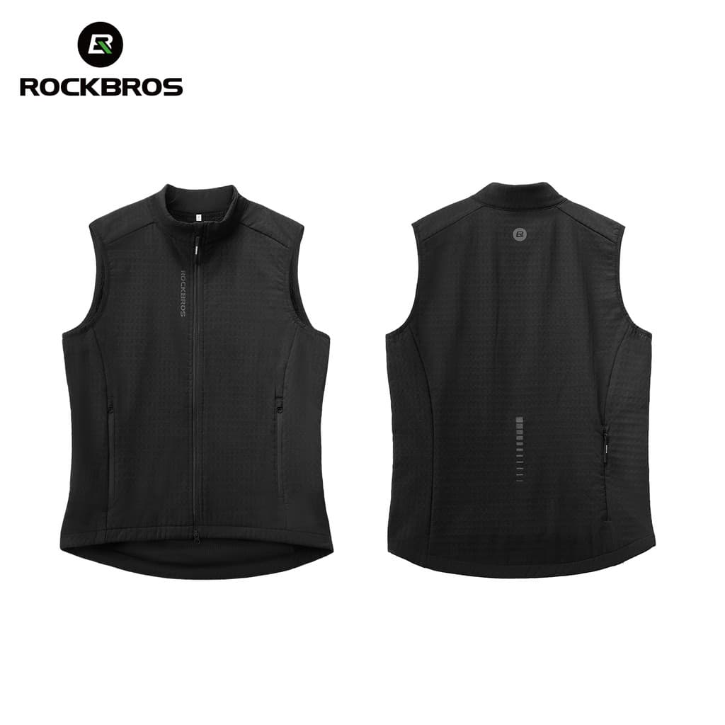 ROCKBROS Colete Térmico Unissex Forrado De Lã Para Ciclismo , À Prova De Vento , Repelente De Água , Respirável , Ao Ar