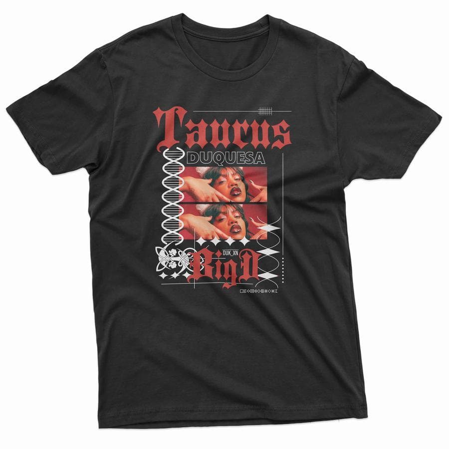 Camiseta Taurus Duquesa Big D Estampa Gráfica DNA Zodíaco Streetwear