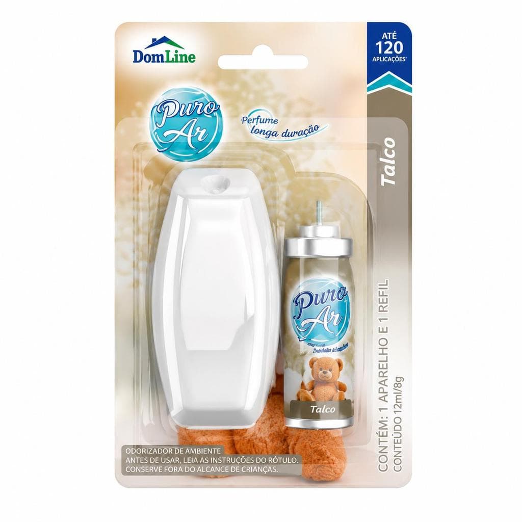 Kit 3 Neutralizador Puro Ar Talco 12ml com Aplicador Aromatizador de Ambiente