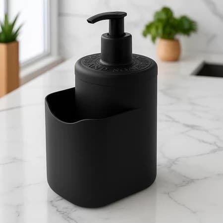 Porta Detergente Dispenser Pia Com Suporte para Bucha de Cozinha 500ml