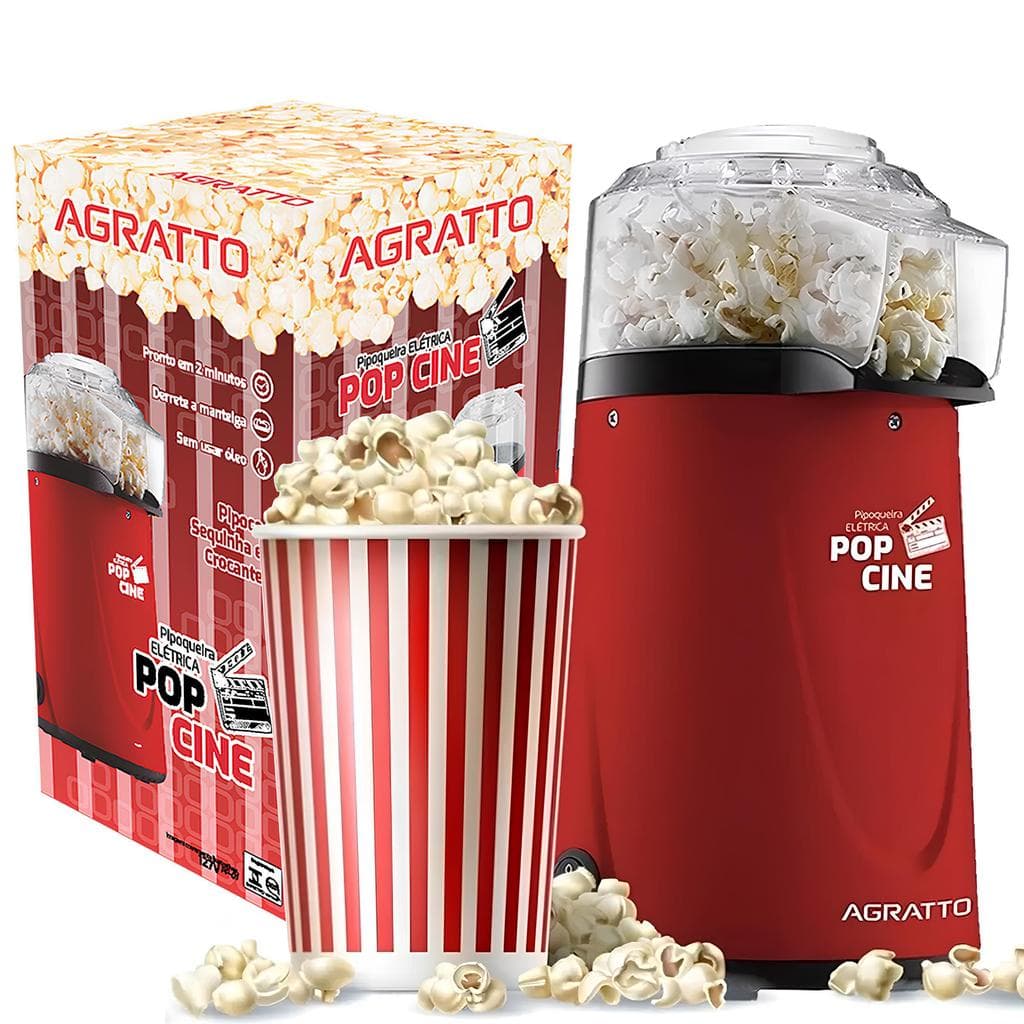 Pipoqueira Elétrica Agratto Pop Cine PP-02 220V com Dosador Vermelho 1200W