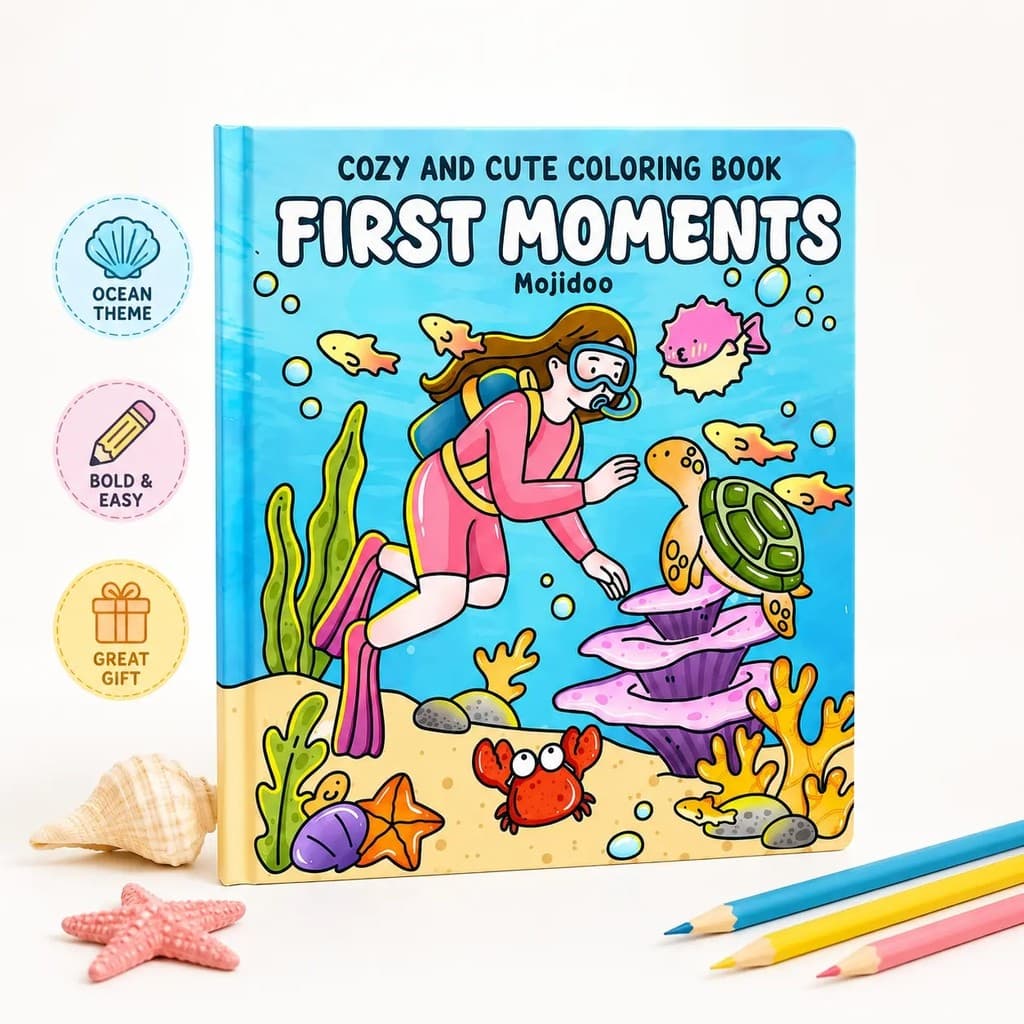 Livro De Colorir Oceano Para Adultos E Adolescentes-Tartaruga Marinha , Almofada De Terapia De Arte Da Vida Baiacufish A