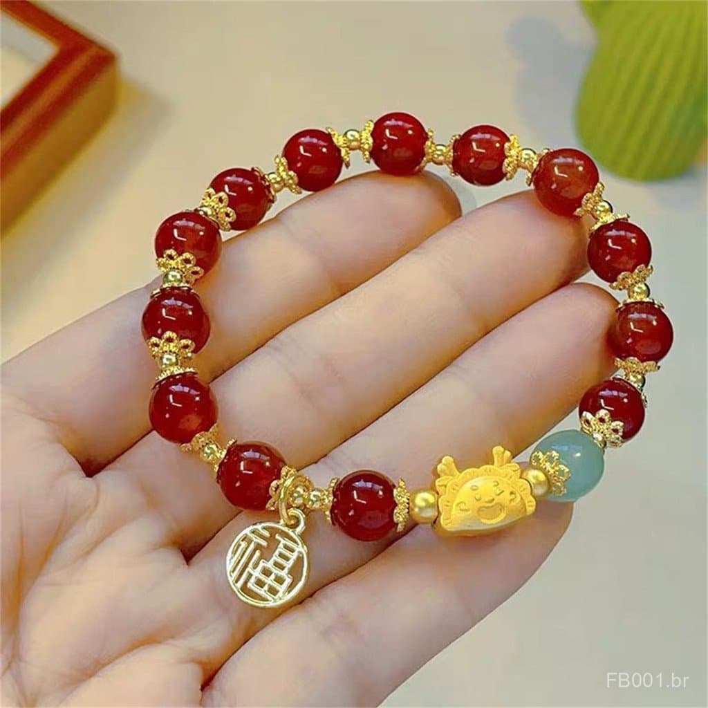Ano Novo do Dragão, novos acessórios de mão, pulseira do zodíaco chinês, moderna e delicada para mulheres, adequada para