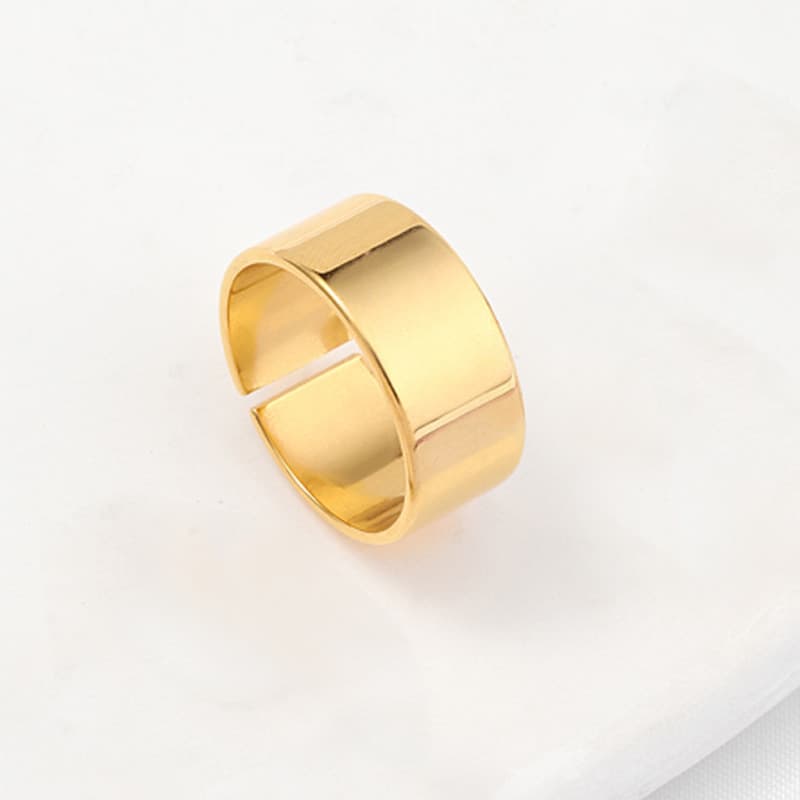 Conjunto de três anéis de aço titânio, design que não desbota, conjunto de anéis simples ajustáveis e abertos.