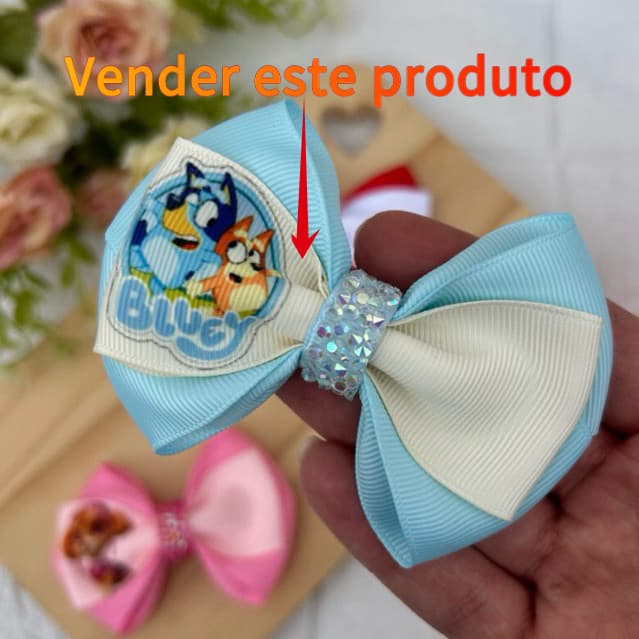 Laço Bluey e Bingo laço menina temático Laço no bico de pato Laço infantil Menina