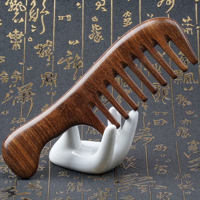 Pente de dente grande pente de sândalo feminino sândalo doméstico Curling pente feminino estático estudante perda de cab