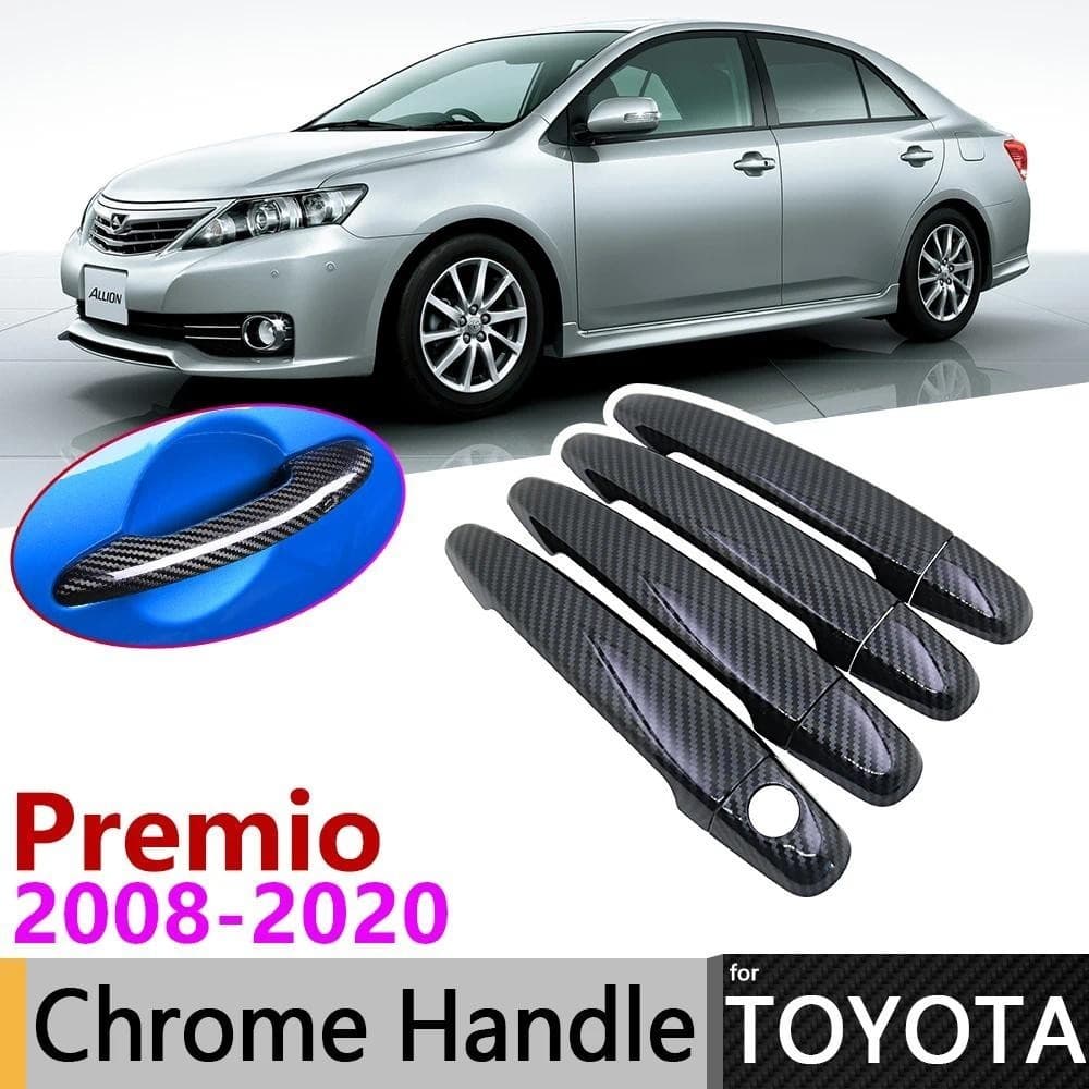 Capa De Maçaneta De Porta De Fibra De Carbono Preta Para Toyota Premio Allion T260 2008 ~ 2019 2009 2010 2011 Acessórios