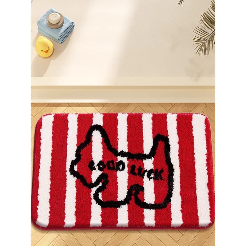 Banheiro grosso tapete de pé do banheiro porta do banheiro absorvente tapete toalete ano novo tapete vermelho