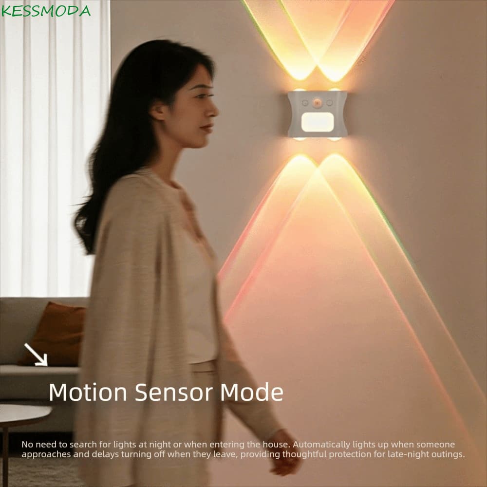Lâmpada De Parede Com Sensor De Corpo Humano , Luz Noturna Recarregável Movimento De 16 Cores Inteligente Sem Fio