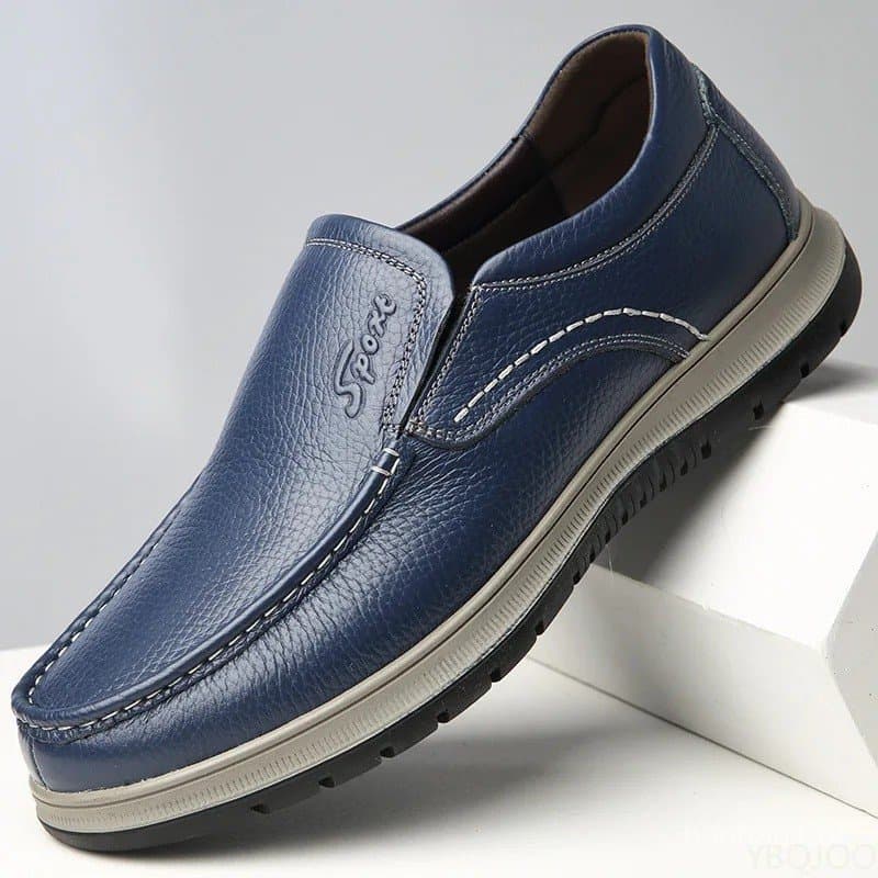 Mocassins Masculinos de Couro Genuíno de Alta Qualidade, Sapatos Masculinos Feitos à Mão, Sapatilhas Casuais para Caminh